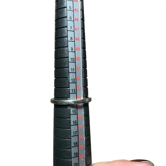 Sterling Silver Sapphire Ring Size 7 Lab Created Square Stone Cubic Zircona - Picture 6 of 8